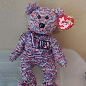 Patriotic Red White & Blue USA Ty Beanie Baby 2000